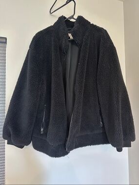 Ava & Viv Black Teddy Sherpa Zip Jacket